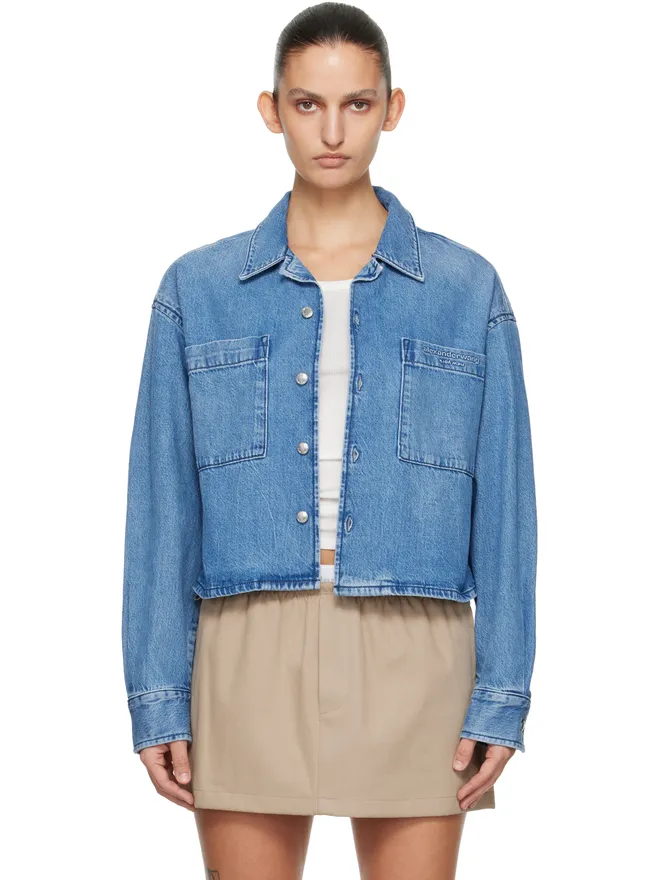 Alexander Wang Alexander Wang クロップド 長袖 デニムシャツの商品画像
