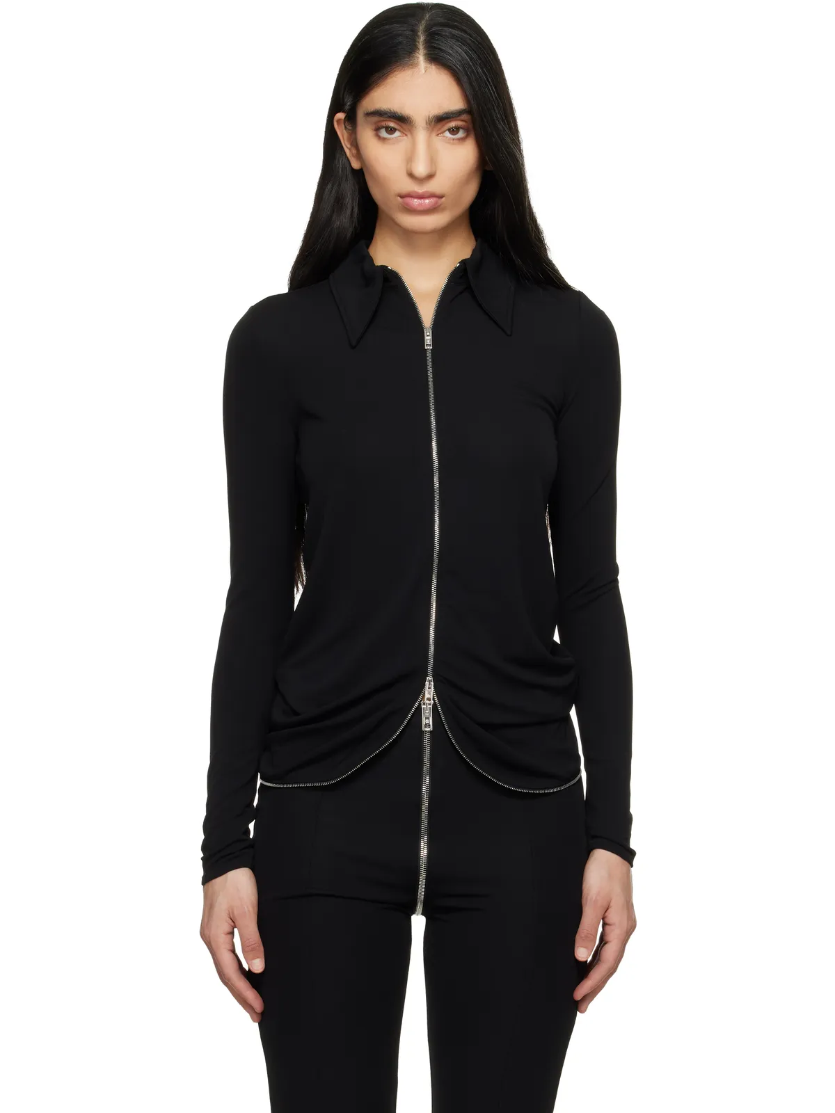 Alexander Wang ドレープバック ジッパー シャツ - 画像1
