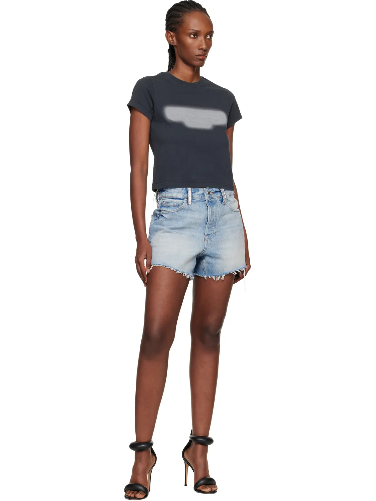 Alexander Wang Reflective Halo Print Logo Tシャツ - 画像4