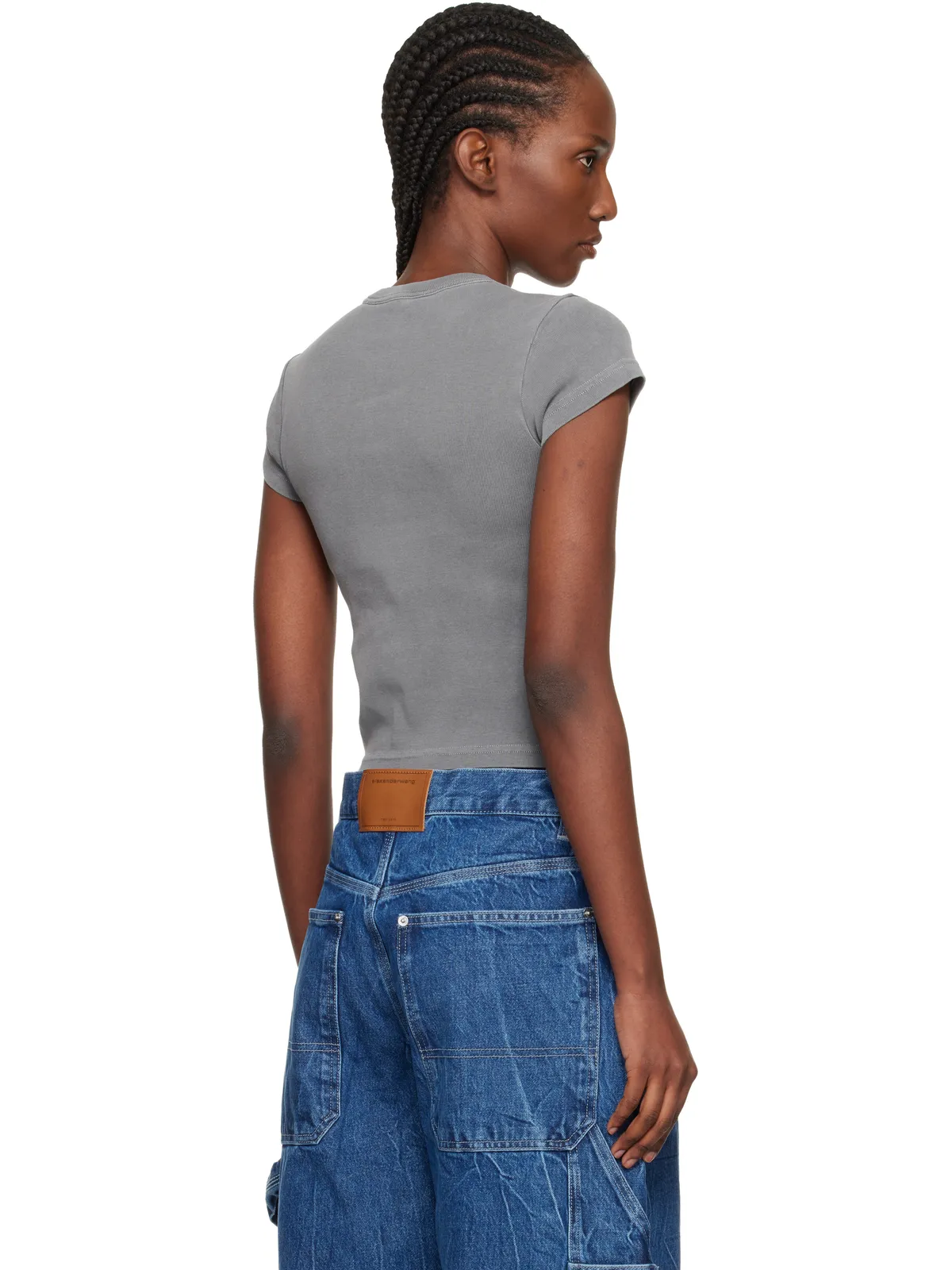 Alexander Wang ラインストーン ロゴ コットン ベビーTシャツ - 画像3