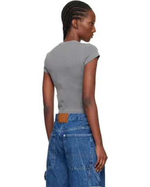Alexander Wang ラインストーン ロゴ コットン ベビーTシャツ - サムネイル3
