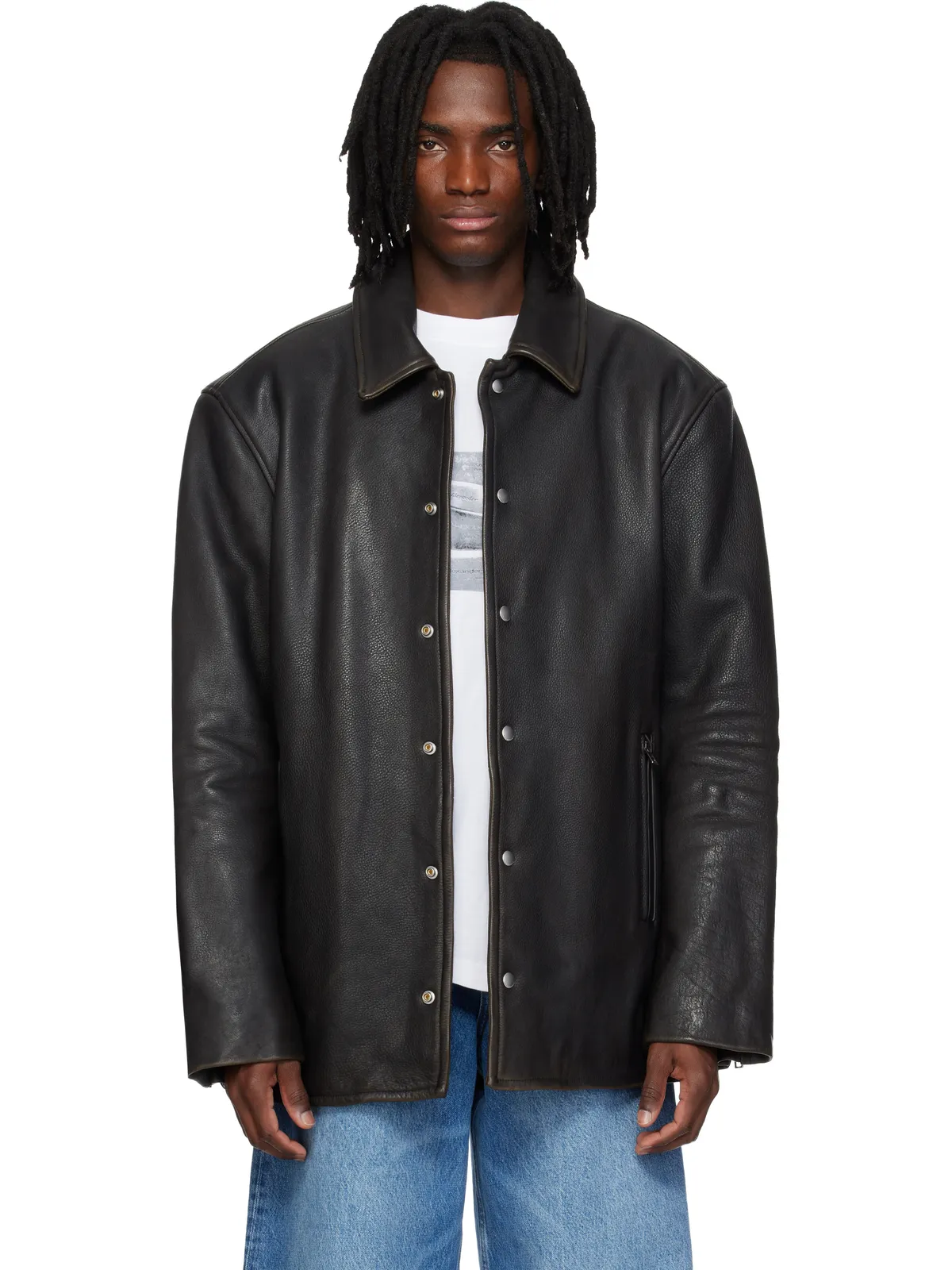 Alexander Wang Snap Front レザージャケット - 画像1