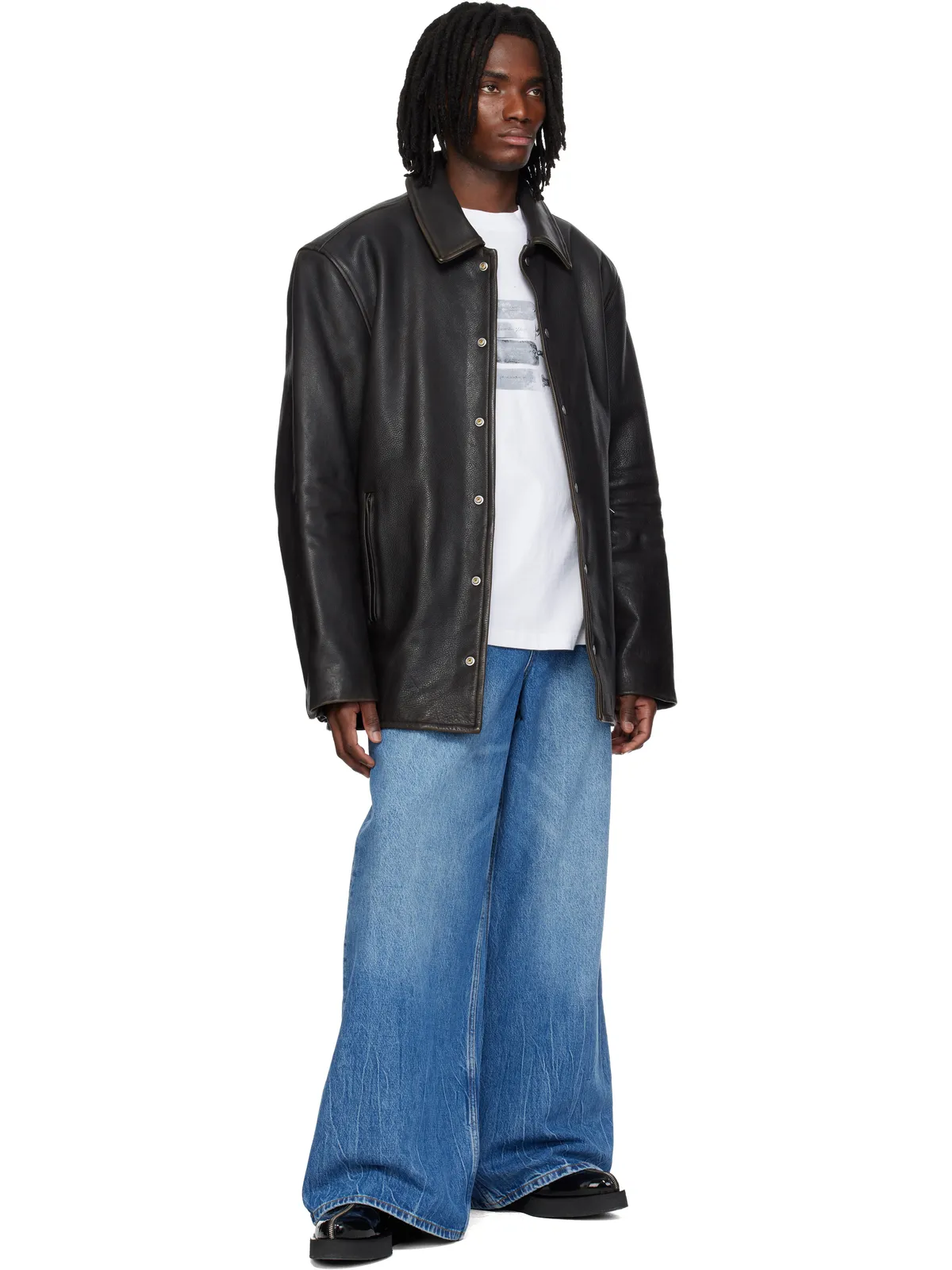 Alexander Wang Snap Front レザージャケット - 画像4