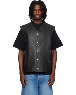 Alexander Wang Boxy Moto レザー ベスト - サムネイル1