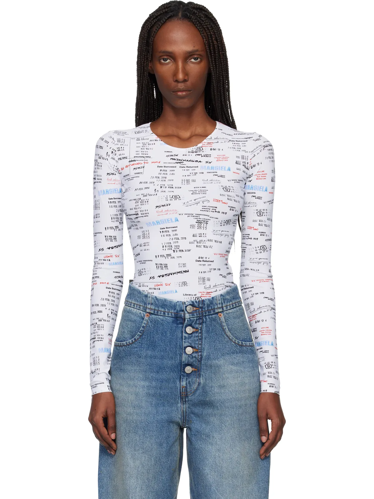MM6 Maison Margiela スクープネック ボディスーツ - 画像1