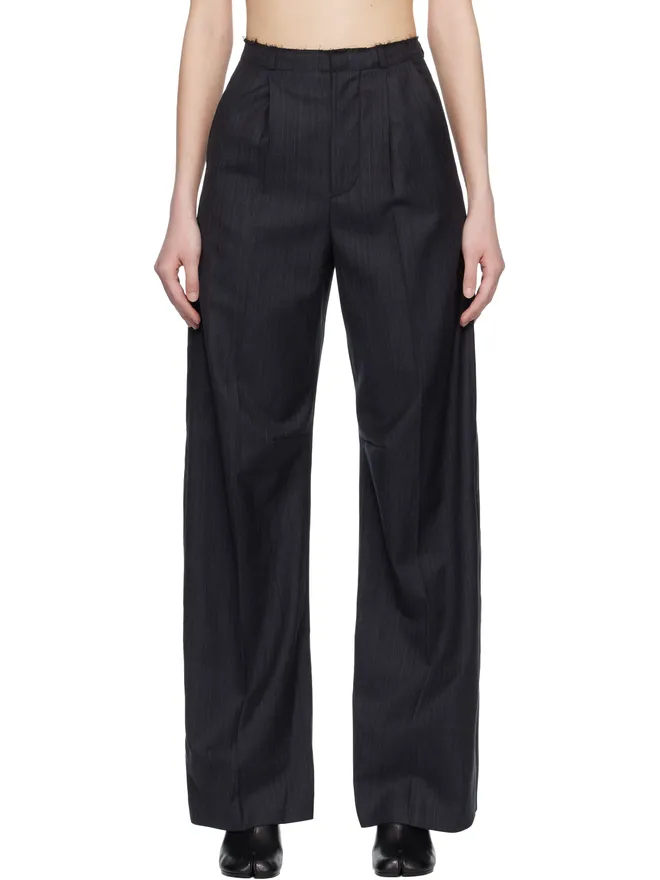 MM6 Maison Margiela MM6 Maison Margiela ピンストライプ ウール ワイドパンツの商品画像