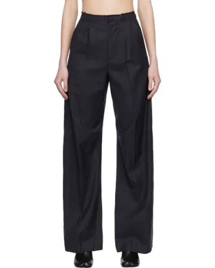 MM6 Maison Margiela ピンストライプ ウール ワイドパンツ - サムネイル1