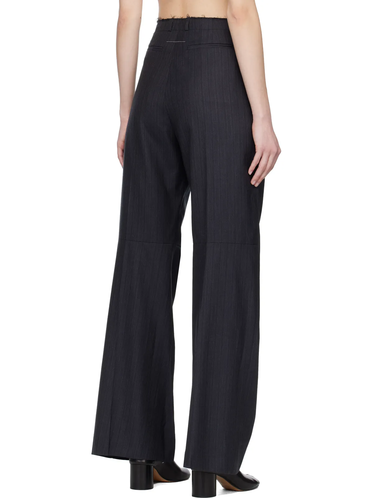 MM6 Maison Margiela ピンストライプ ウール ワイドパンツ - 画像3