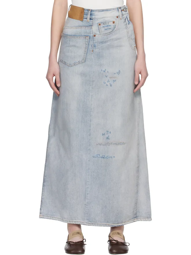 MM6 Maison Margiela MM6 Maison Margiela ディストレス デニム マキシスカートの商品画像