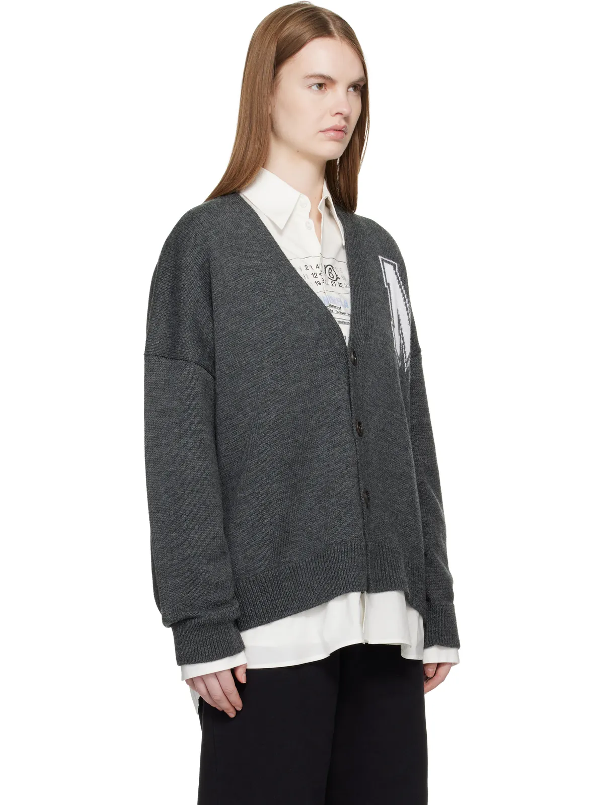 MM6 Maison Margiela Two-In-One ニットカーディガン - 画像2