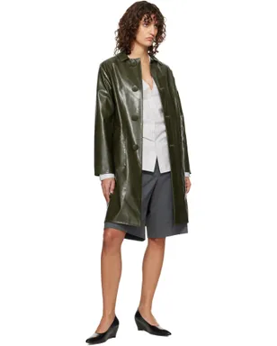 MM6 Maison Margiela ラグラン フェイクレザー コート - サムネイル4