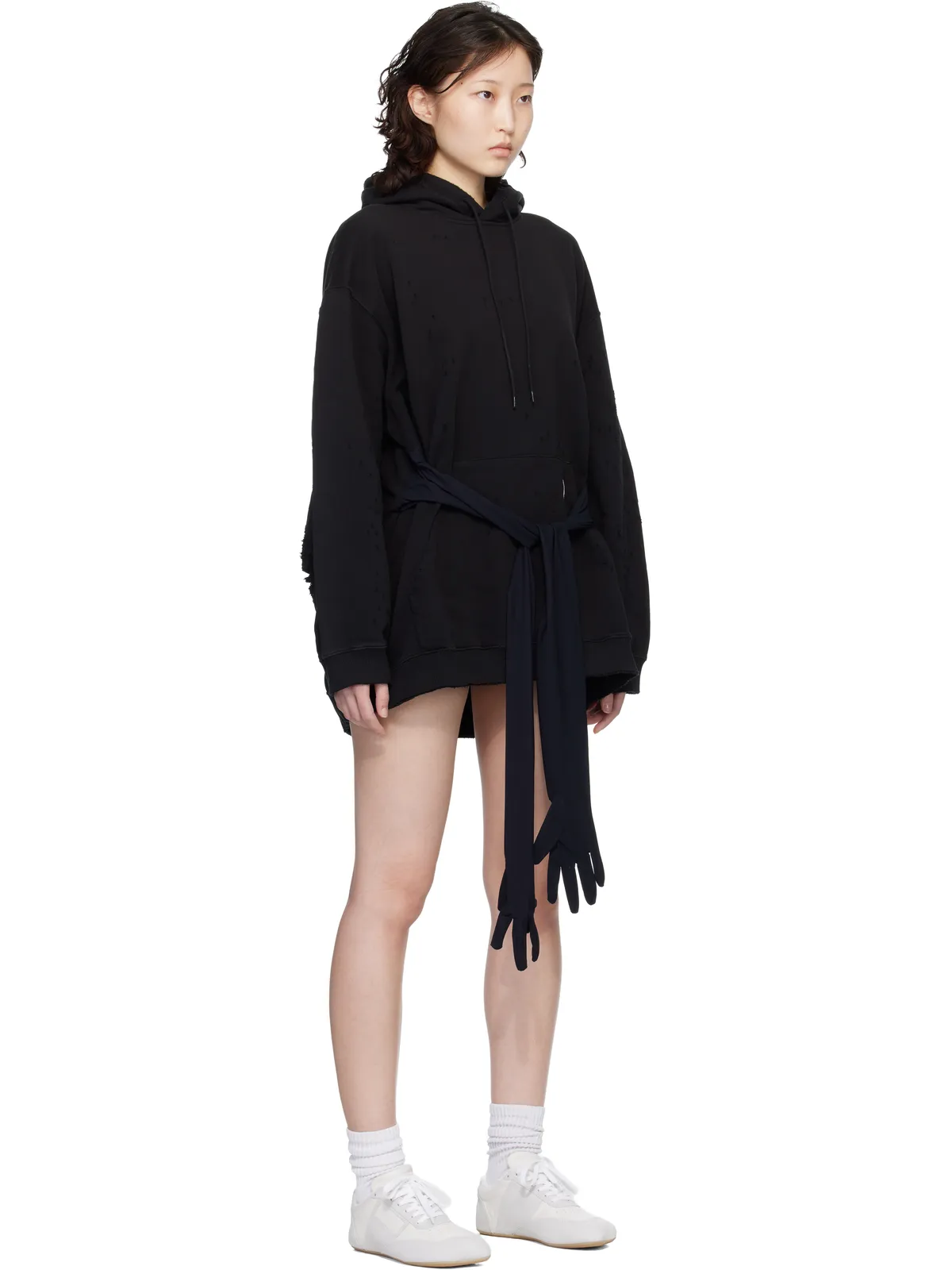 MM6 Maison Margiela Hooded Glove スウェットシャツ ミニワンピース - 画像2