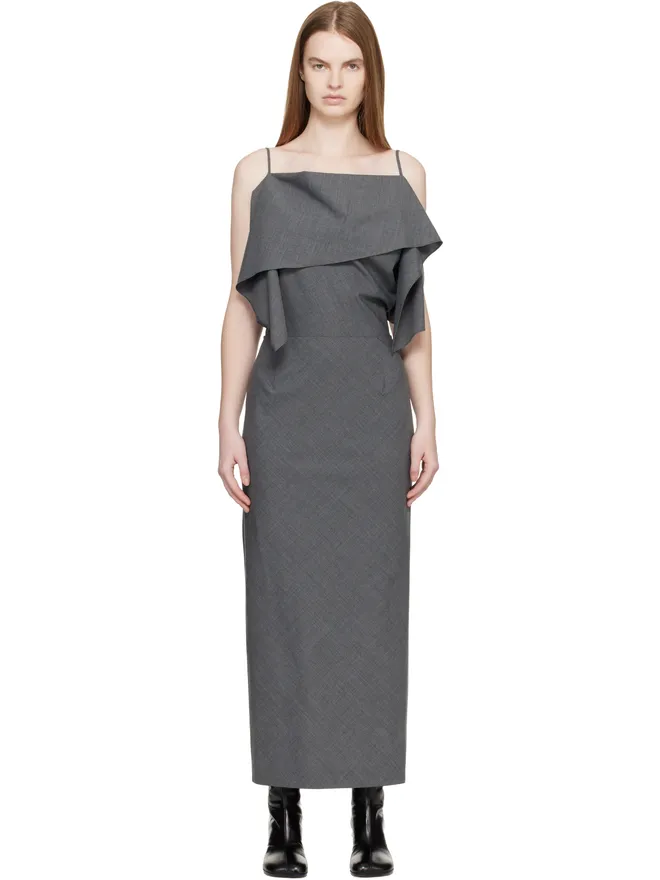 MM6 Maison Margiela MM6 Maison Margiela Folded ウール マキシワンピースの商品画像