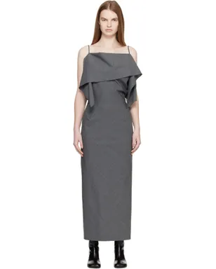 MM6 Maison Margiela Folded ウール マキシワンピース - サムネイル1