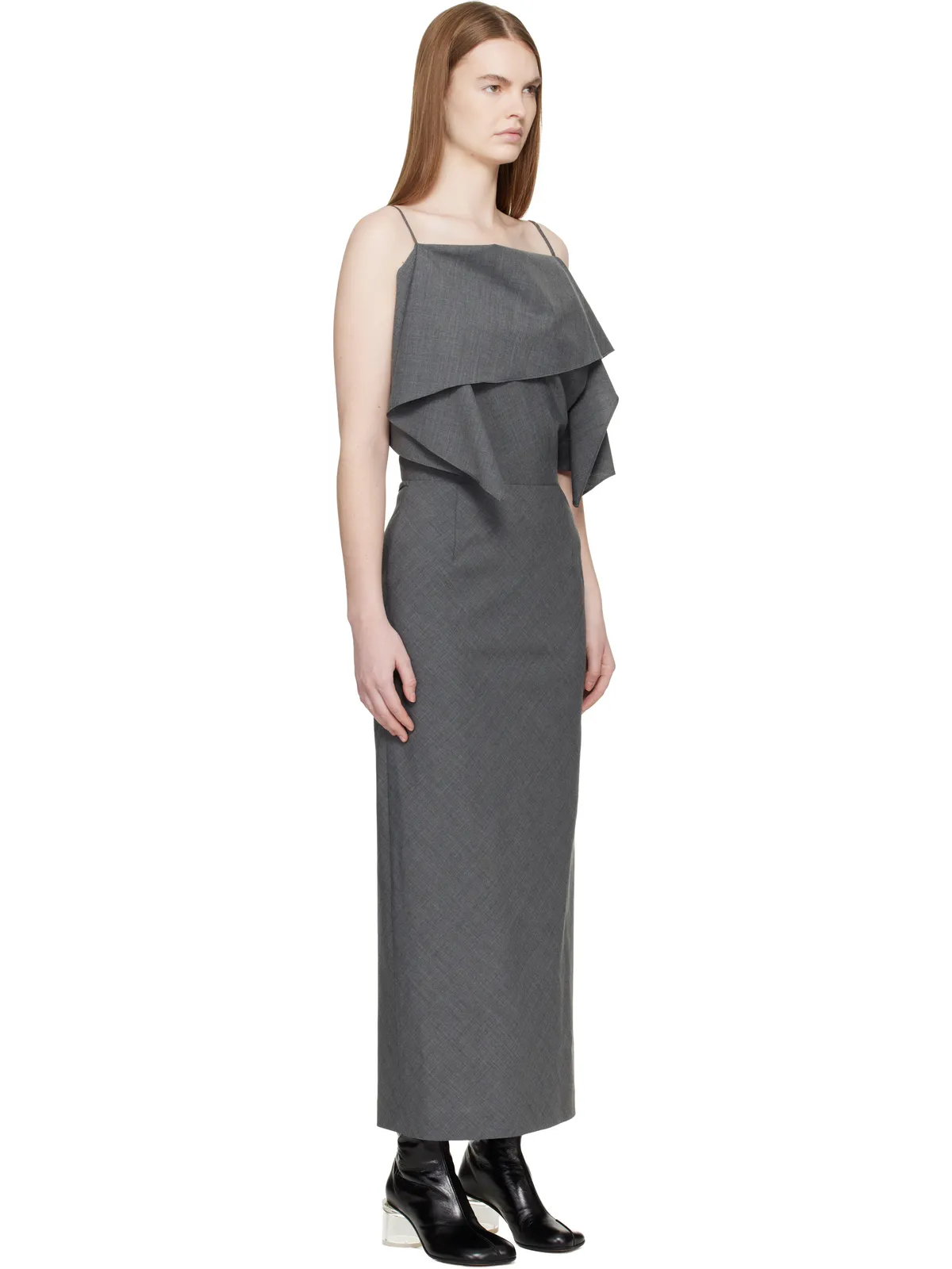 MM6 Maison Margiela Folded ウール マキシワンピース - 画像2