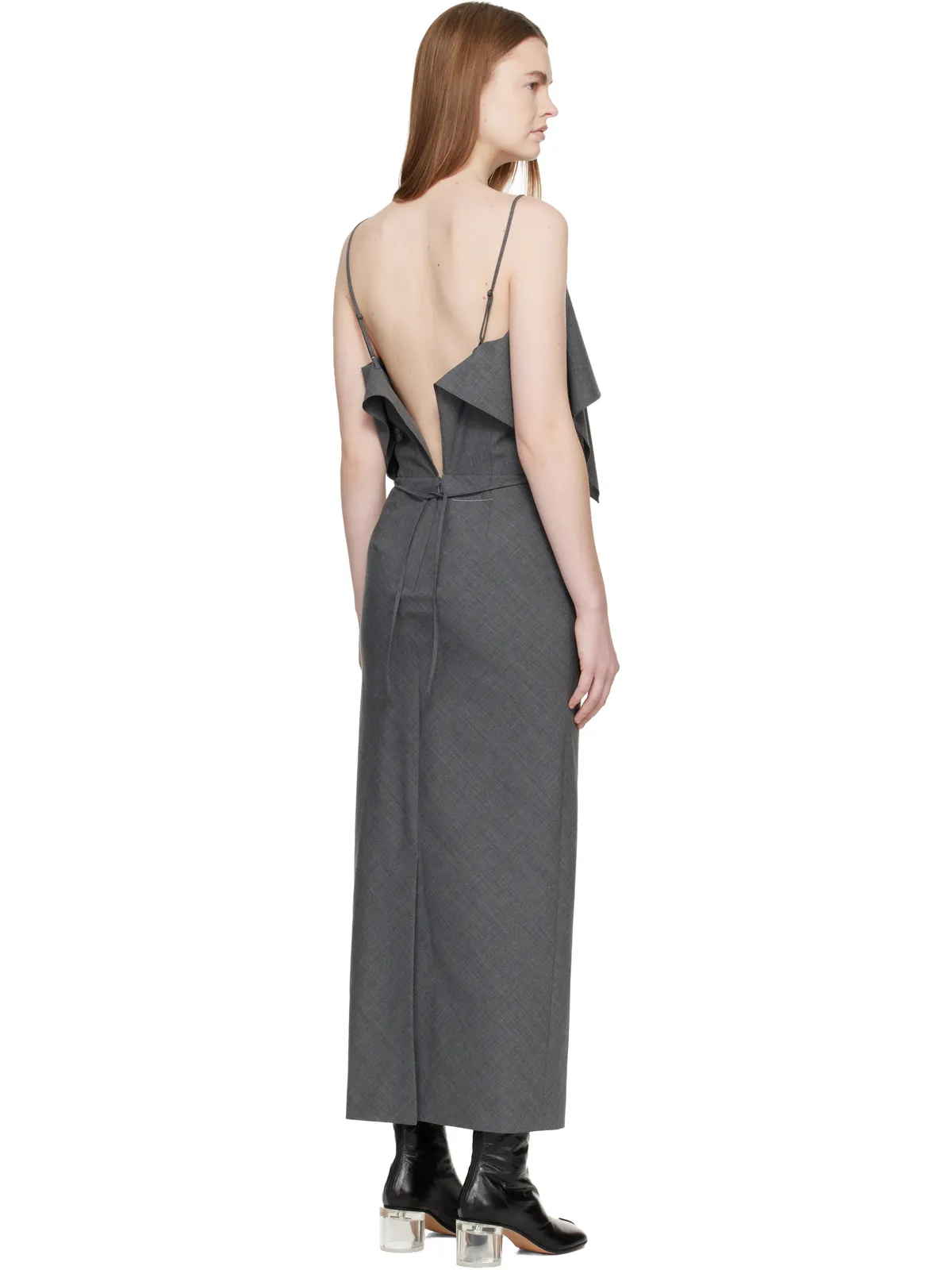 MM6 Maison Margiela Folded ウール マキシワンピース - 画像3