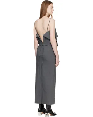MM6 Maison Margiela Folded ウール マキシワンピース - サムネイル3