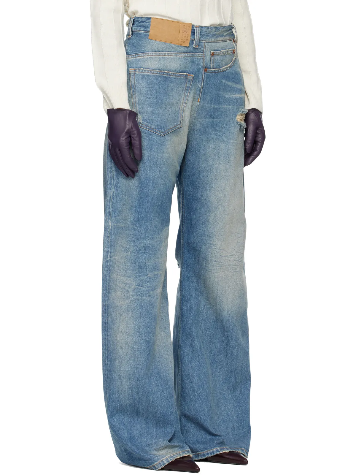 MM6 Maison Margiela ツイスト ワイドレッグジーンズ - 画像2
