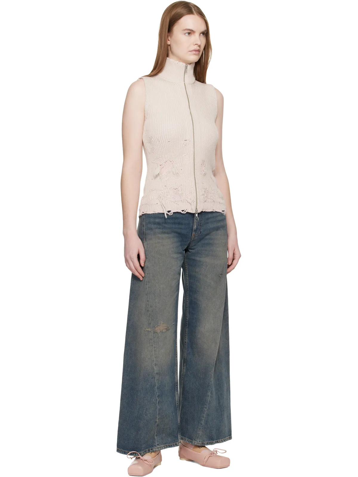 MM6 Maison Margiela ディストレスジーンズ - 画像4