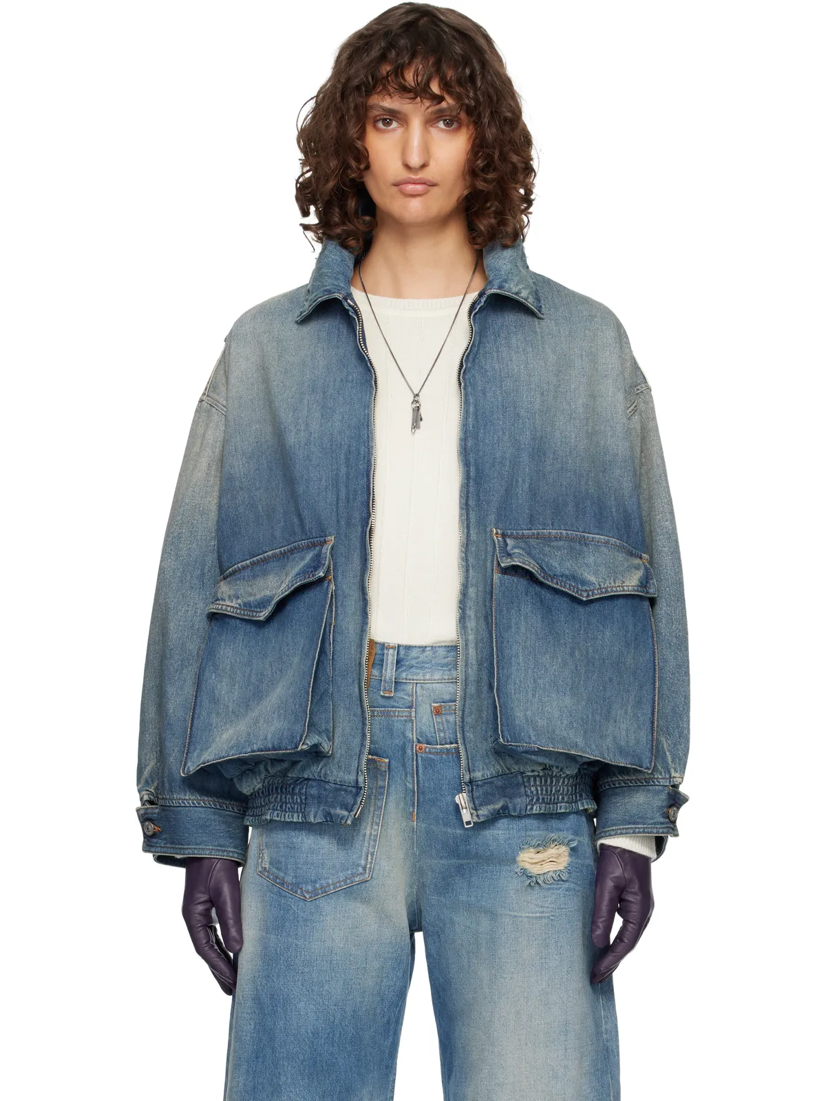 MM6 Maison Margiela フラップポケット デニムジャケット - 画像1