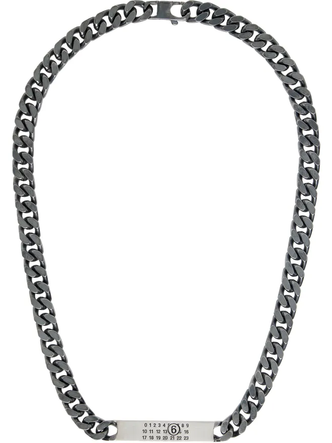 MM6 Maison Margiela MM6 Maison Margiela Minimal Logo Id Tag Curb ネックレスの商品画像