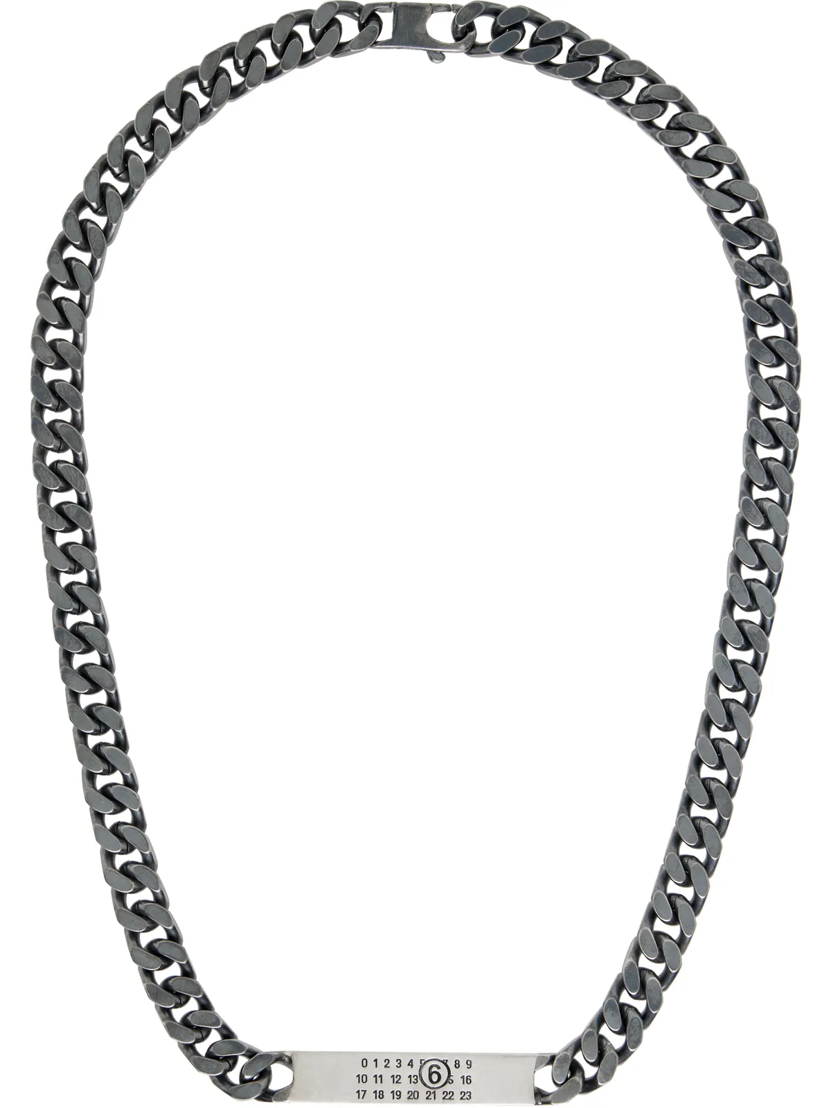 MM6 Maison Margiela Minimal Logo Id Tag Curb ネックレス - 画像1