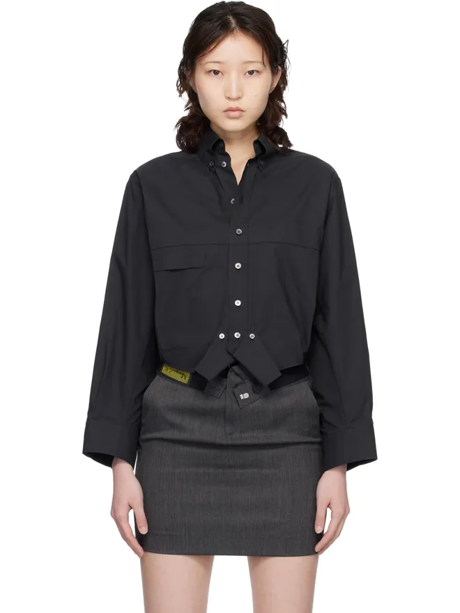 MM6 Maison Margiela MM6 Maison Margiela Mirrored コットンポプリン シャツの商品画像
