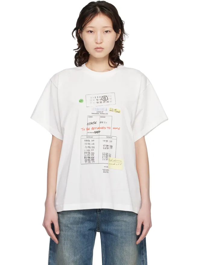 MM6 Maison Margiela MM6 Maison Margiela Library Stamp Tシャツの商品画像