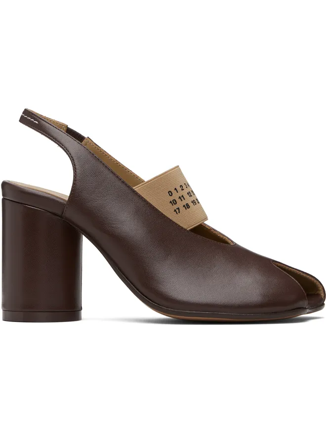 MM6 Maison Margiela MM6 Maison Margiela ブラウン Anatomic Numeric スリングバックヒールの商品画像