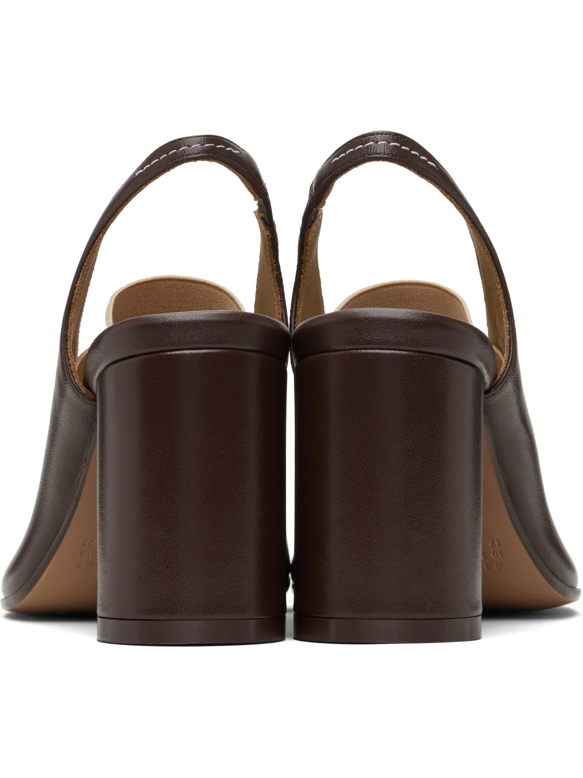 MM6 Maison Margiela ブラウン Anatomic Numeric スリングバックヒール - 画像2
