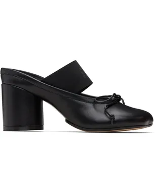 MM6 Maison Margiela ブラック Anatomic Numeric サンダル ヒール - サムネイル1