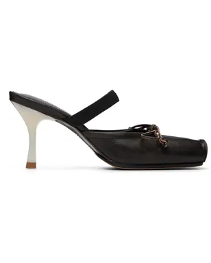 MM6 Maison Margiela ブラウン Ballerina Mule スクエアトゥ レザー ヒール - サムネイル1