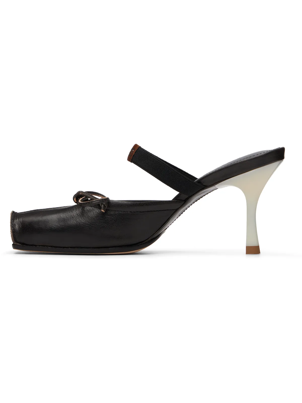 MM6 Maison Margiela ブラウン Ballerina Mule スクエアトゥ レザー ヒール - 画像3