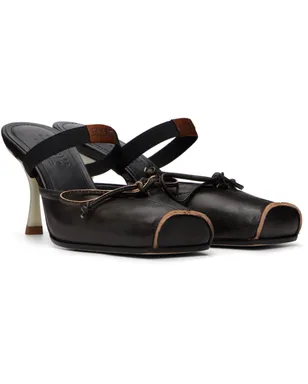 MM6 Maison Margiela ブラウン Ballerina Mule スクエアトゥ レザー ヒール - サムネイル4