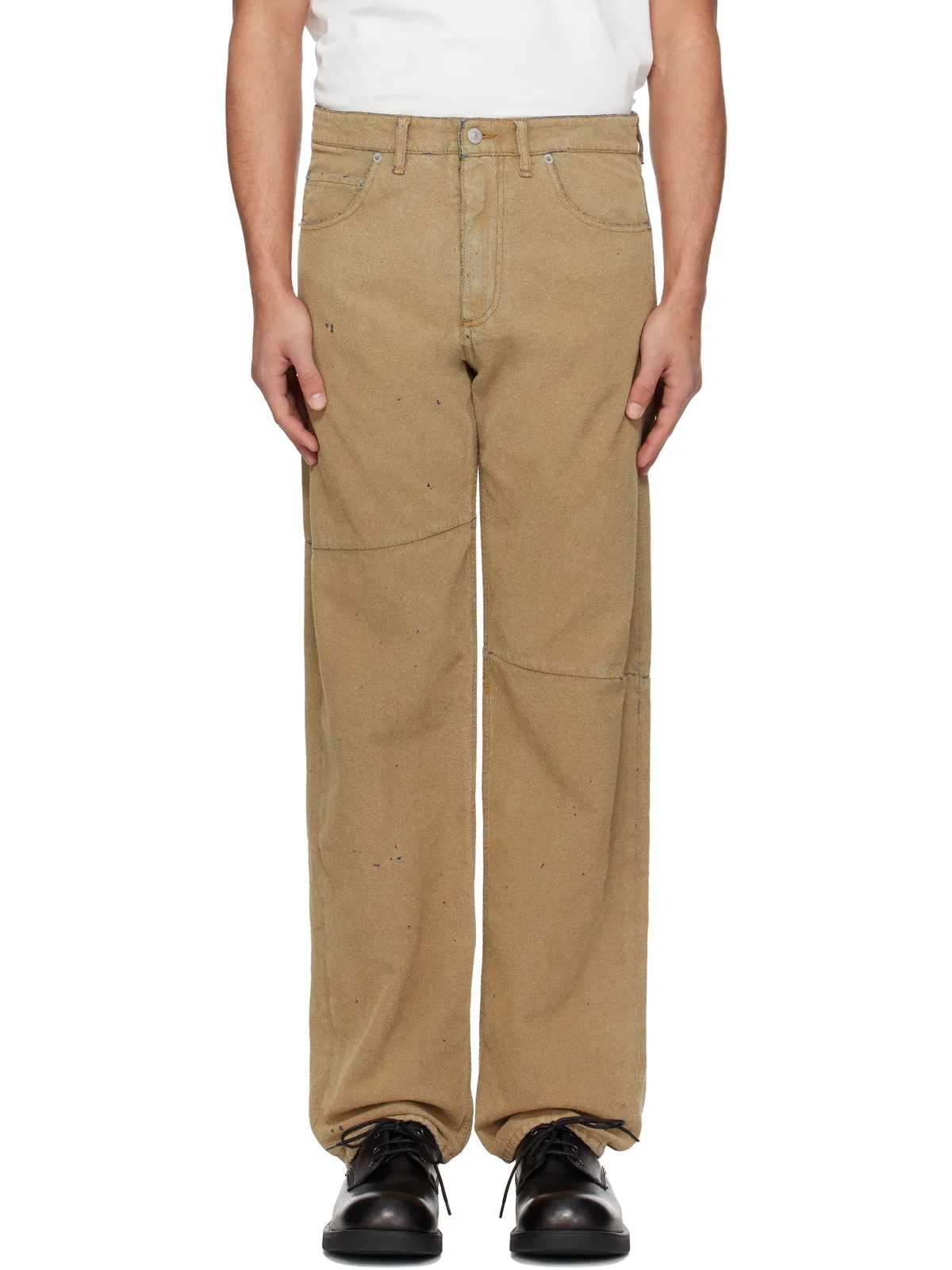 MM6 Maison Margiela フェイクスエード ストレートレッグ ジーンズ - 画像1