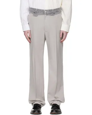 MM6 Maison Margiela Replaced Waist ウール トラウザーズ - サムネイル1