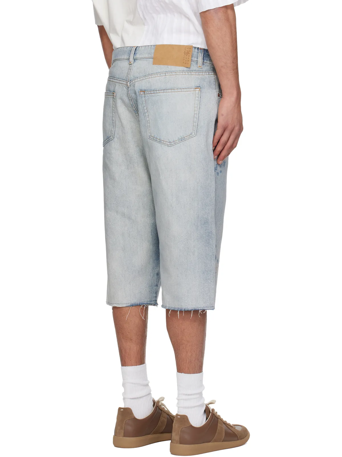 MM6 Maison Margiela ドローストリング デニムショートパンツ - 画像3