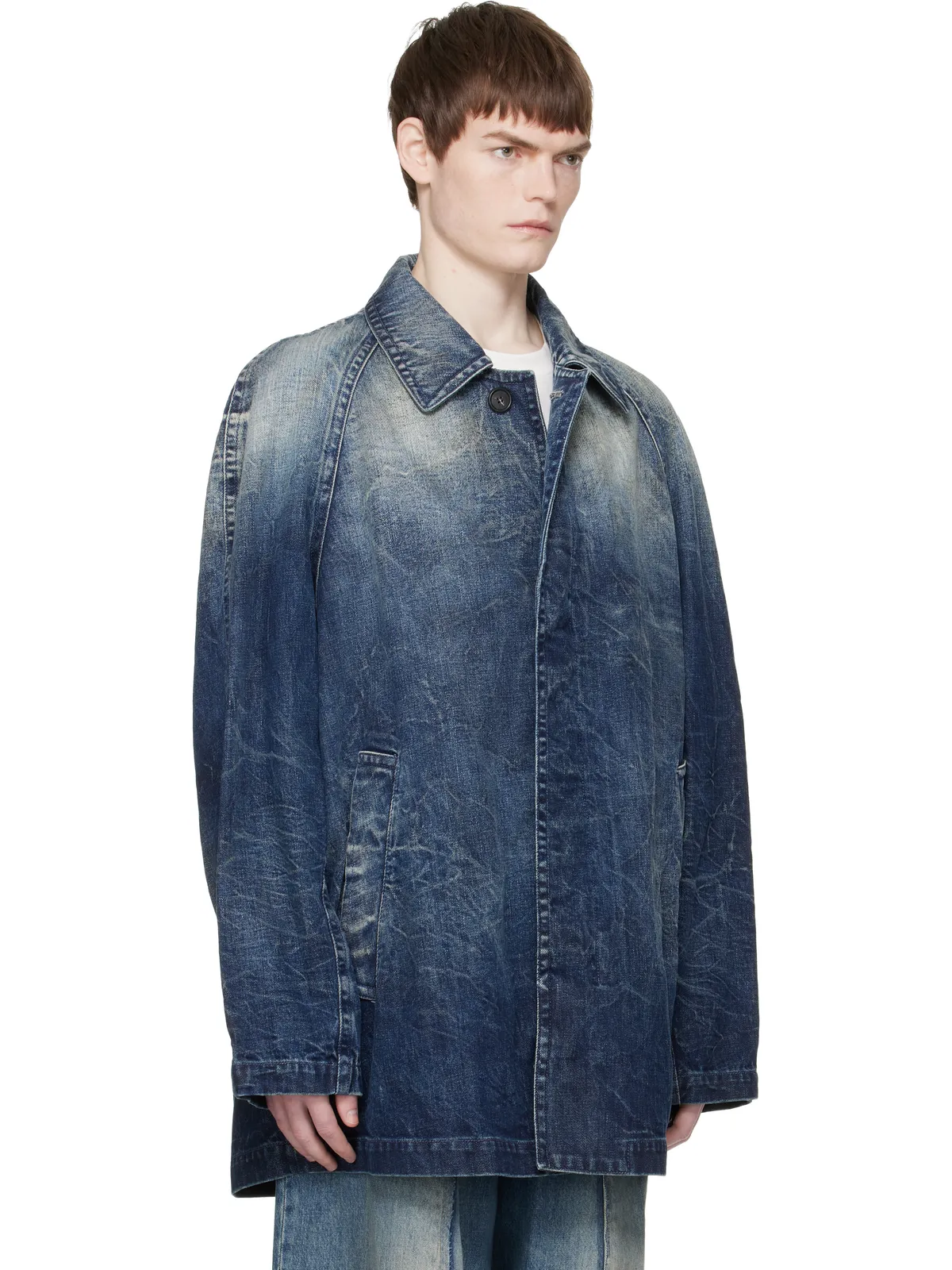 MM6 Maison Margiela フェード デニムコート - 画像2