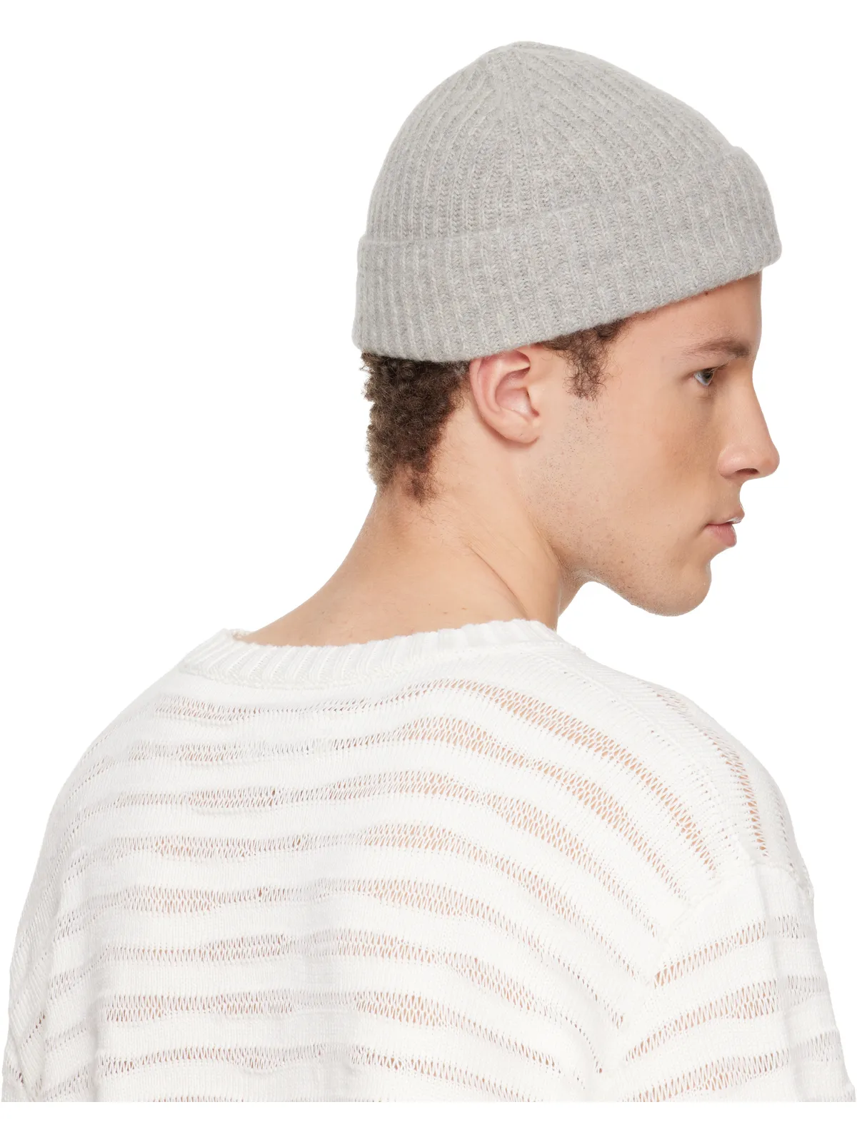 MM6 Maison Margiela リブ ウール ビーニー - 画像3