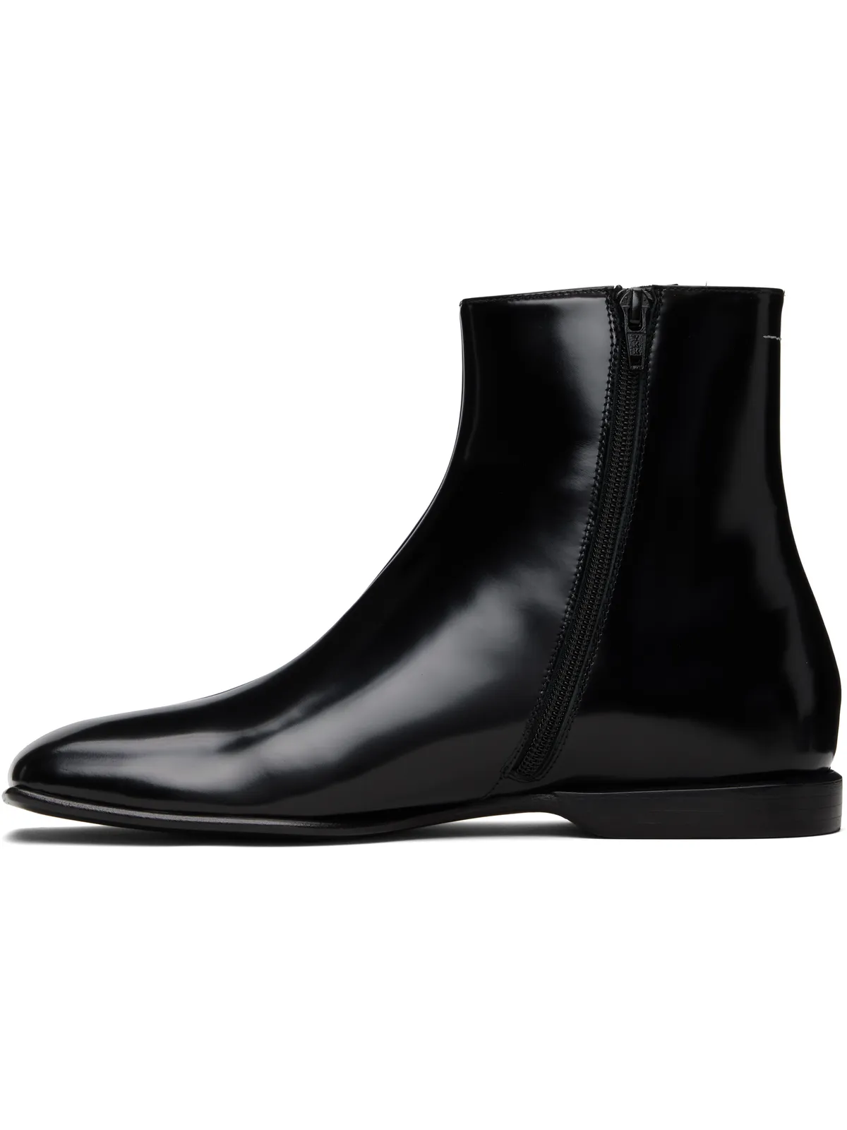 MM6 Maison Margiela レザー アンクルブーツ - 画像3