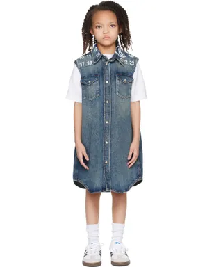 MM6 Maison Margiela キッズ｜ ロゴプリント デニムワンピース - サムネイル1