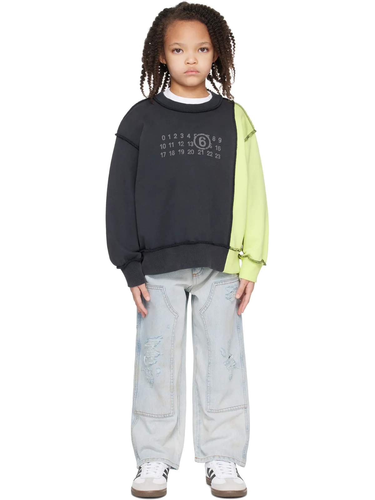 MM6 Maison Margiela キッズ｜ ディストレスジーンズ - 画像4