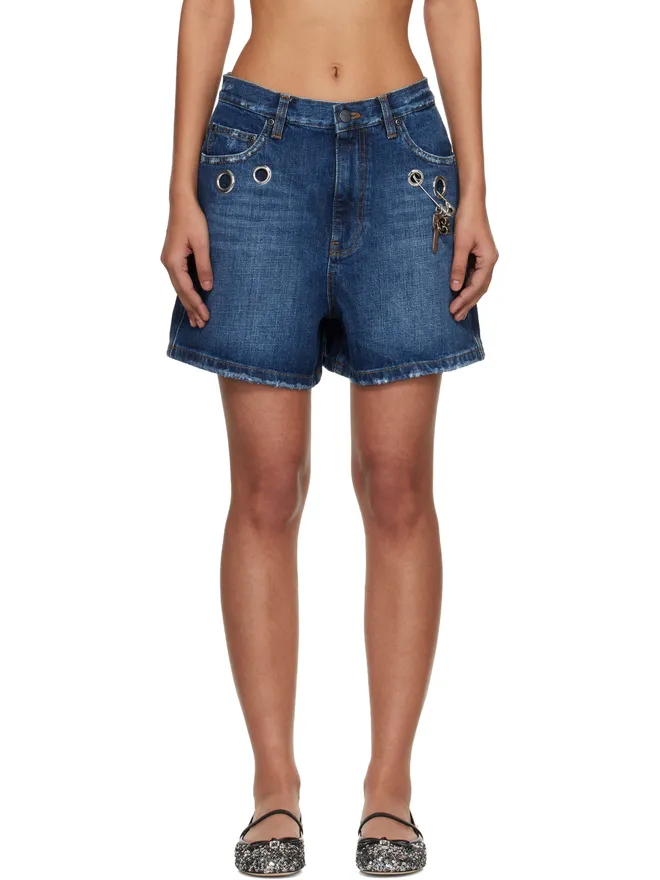 Marc Jacobs Marc Jacobs グロメット デニムショートパンツの商品画像