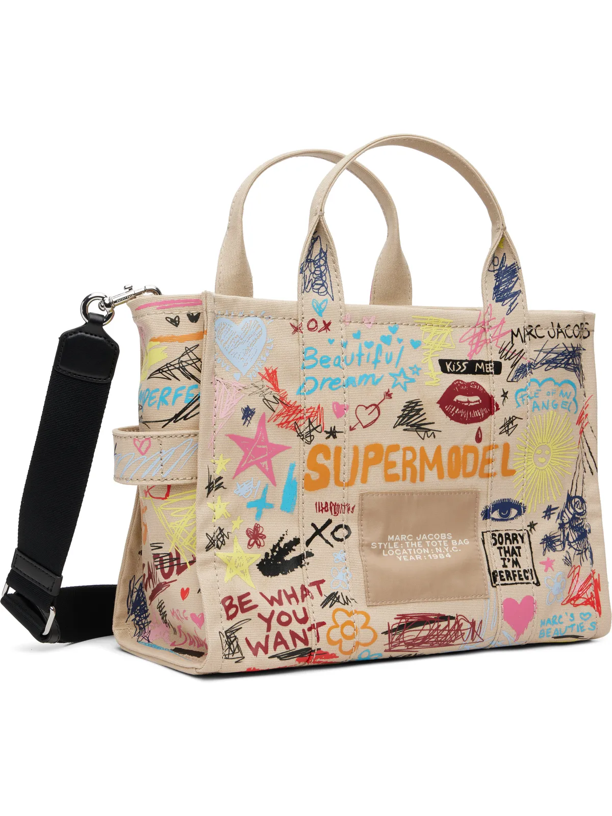 Marc Jacobs 'The Punk Scribble Canvas Medium' トートバッグ - 画像3
