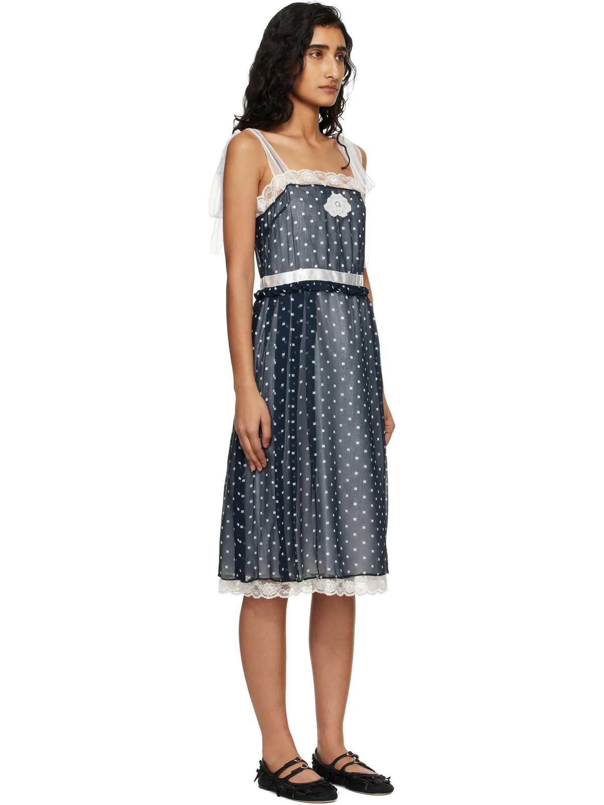 Marc Jacobs リボンストラップ シフォン ミディアムワンピース - 画像2
