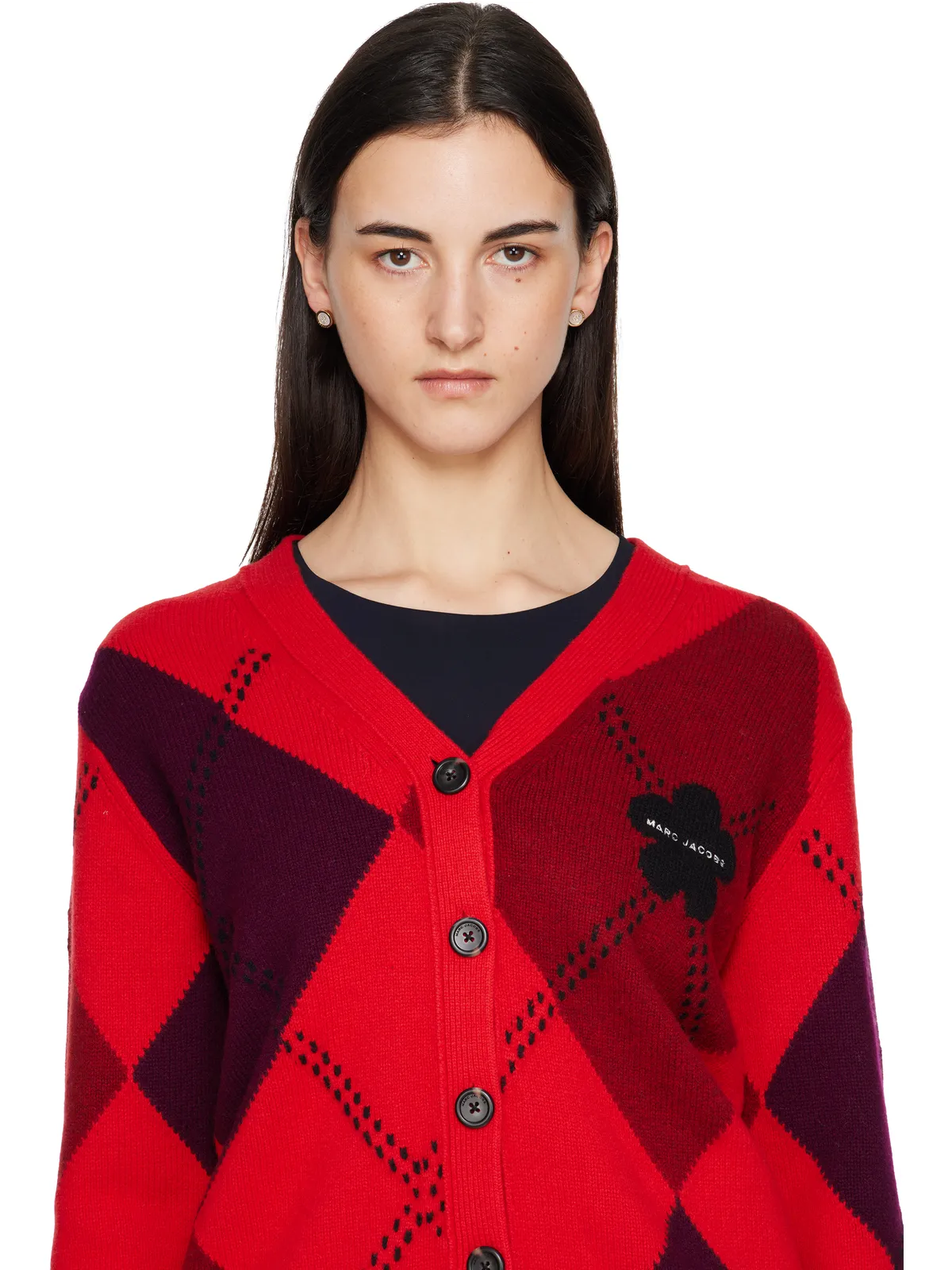 Marc Jacobs 'The Button' マザーオブパール スタッドピアス - 画像3