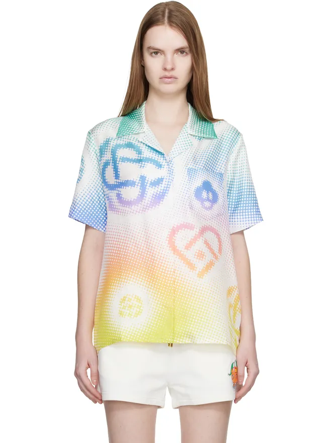 Casablanca Casablanca Halftone ロゴ 半袖 シルク シャツの商品画像