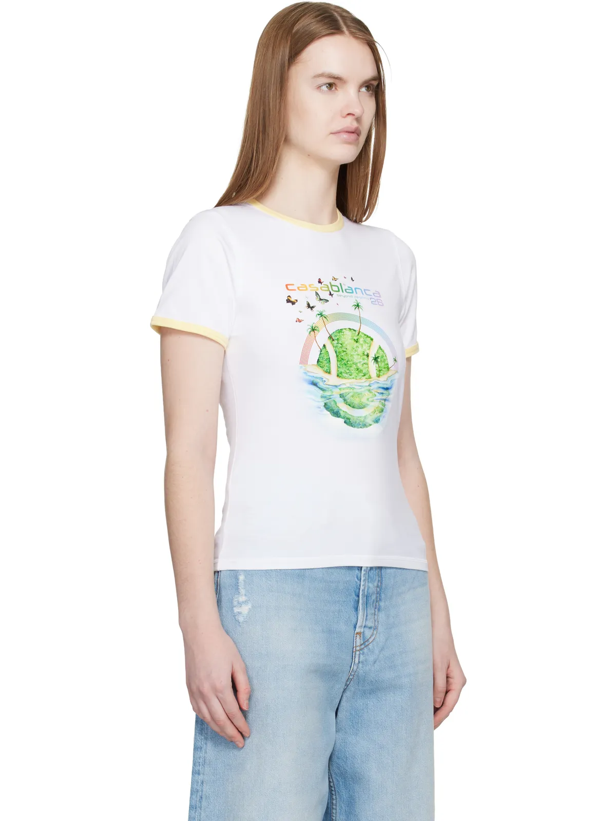 Casablanca Beyond Destiny Longline 半袖リンガーTシャツ - 画像2