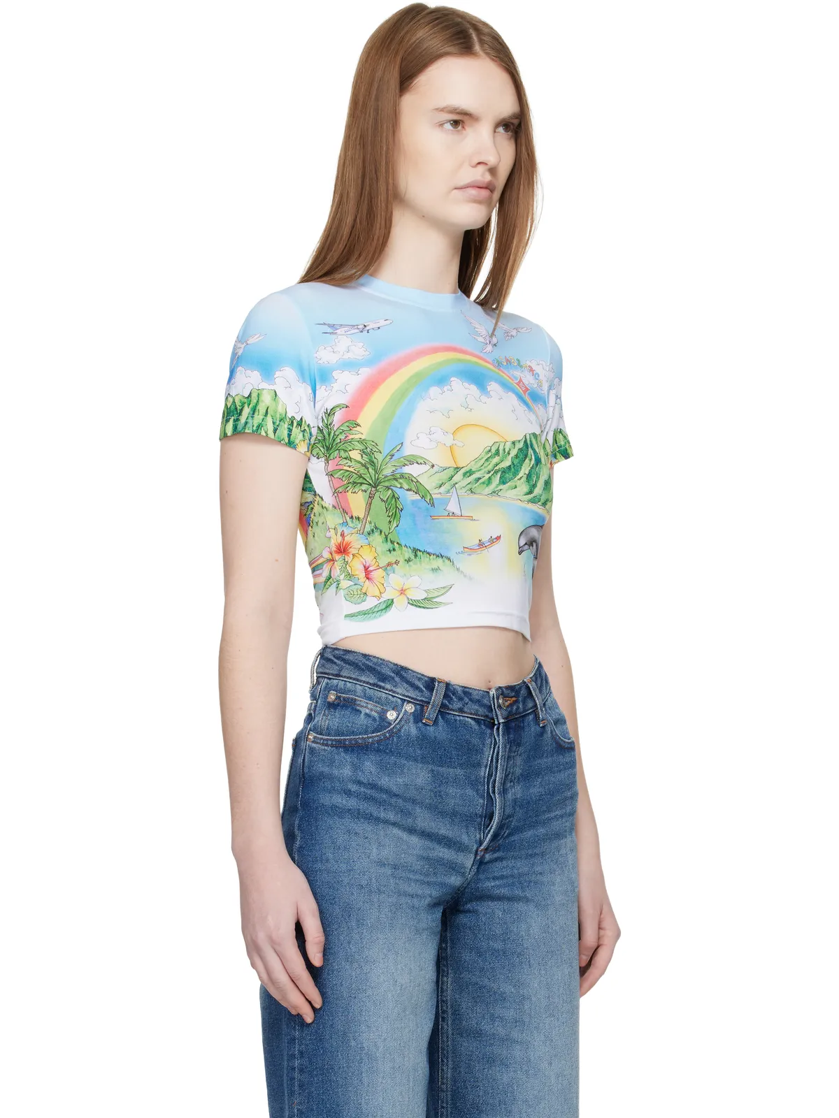 Casablanca クロップド ベビーTシャツ - 画像2