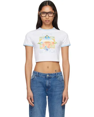 Casablanca Tennis Landscape Ringer ベビーTシャツ - サムネイル1